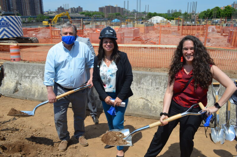 BronxWorks Executive Leadership and a Board Member pose at the Bronx Point Groundbreaking.