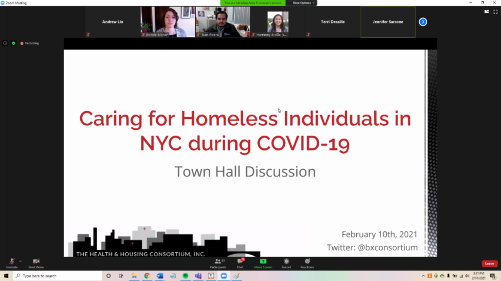 Screenshot of the virtual Bronx Health & Housing Consortium