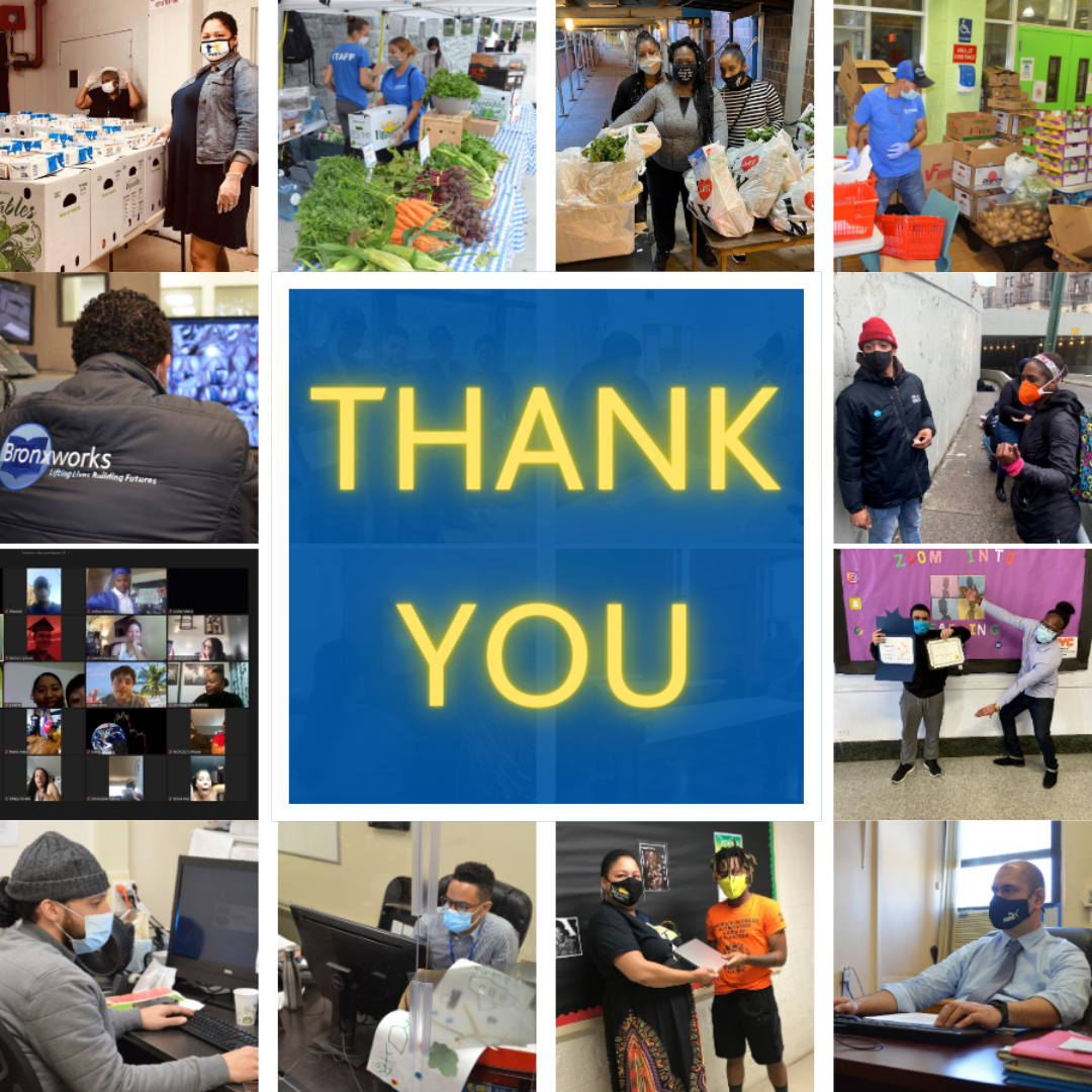 A thank you collogue to BronxWorks Students and adult workers