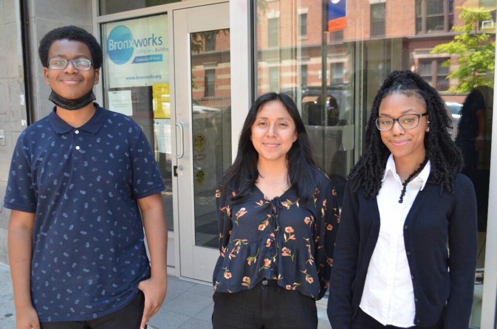 Desmond, Samantha, and Brianna were SYEP interns at the BronxWorks Admin office.