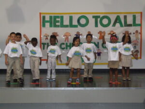 Sadia (center) performs and dances with her fellow BronxWorks Head Start Program students in 2014.