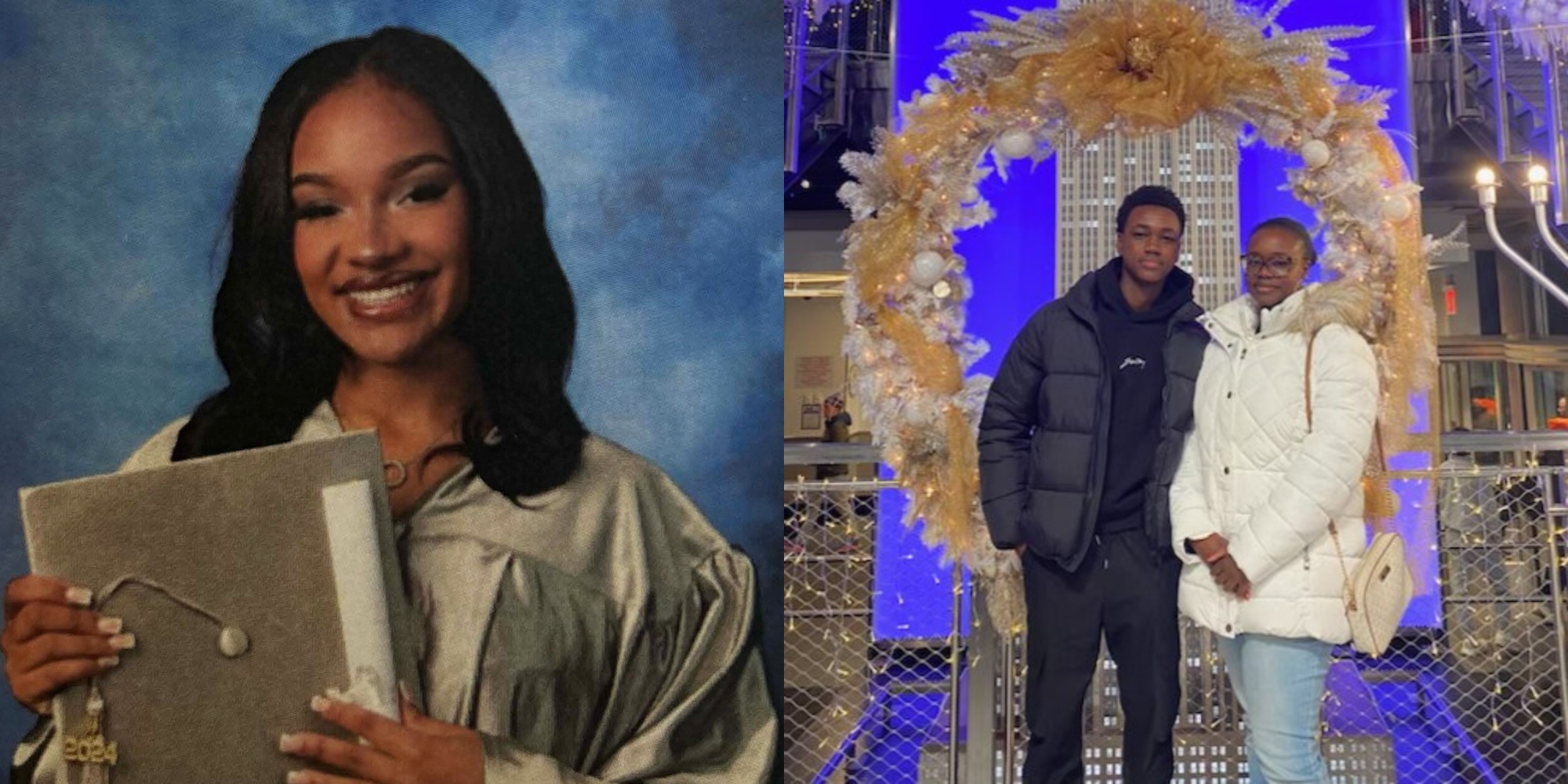 The picture includes two photos side by side; a photo of Jailyn on the left and a photo of Emmanuel and his sister on the right.